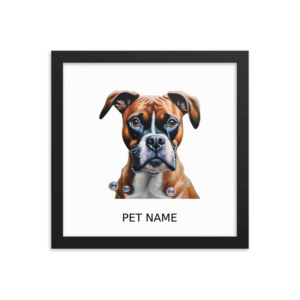 PugMug Custom Boxer Dog Framed Print with Your Pet’s Name