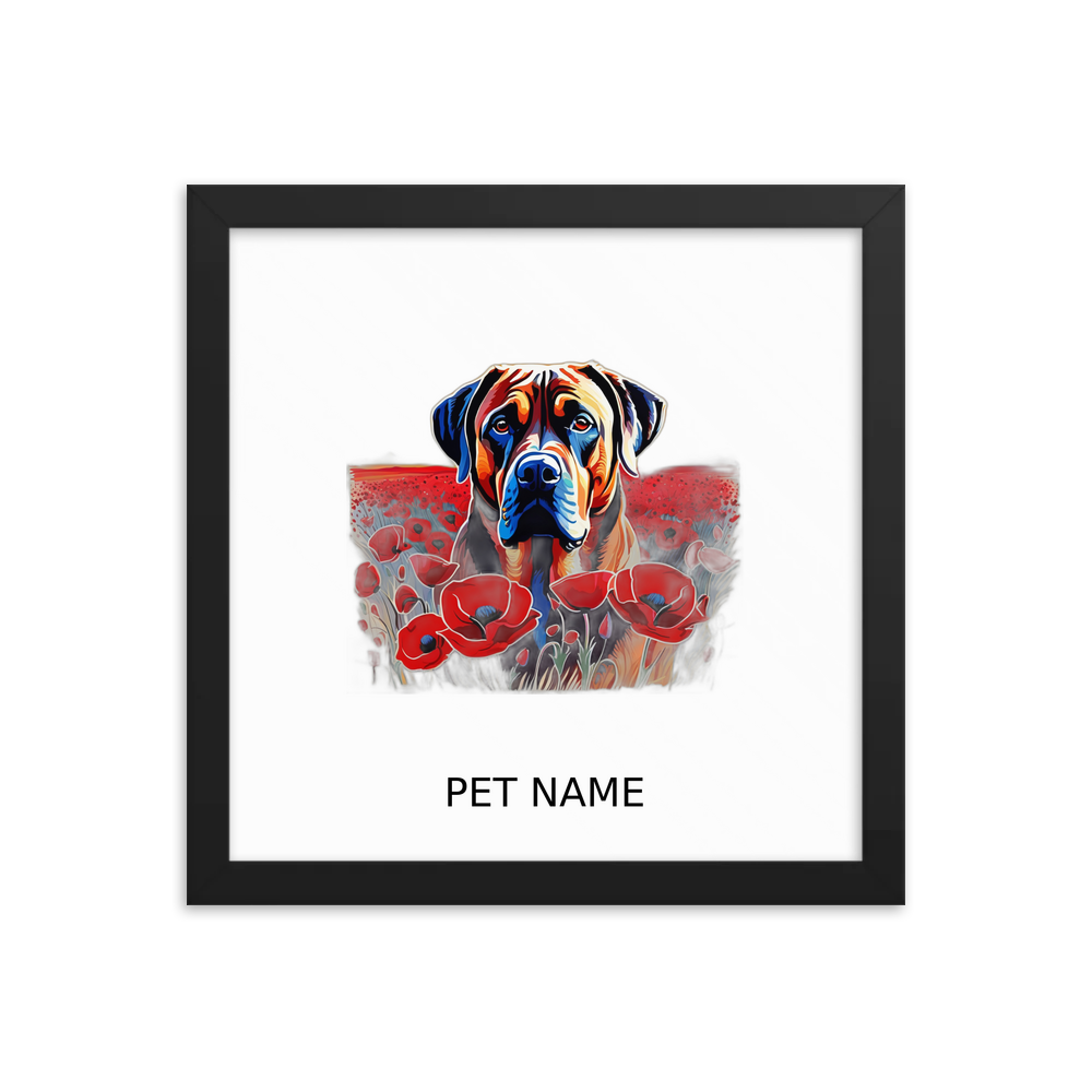 PugMug Custom Mastiff Framed Print with Your Pet’s Name