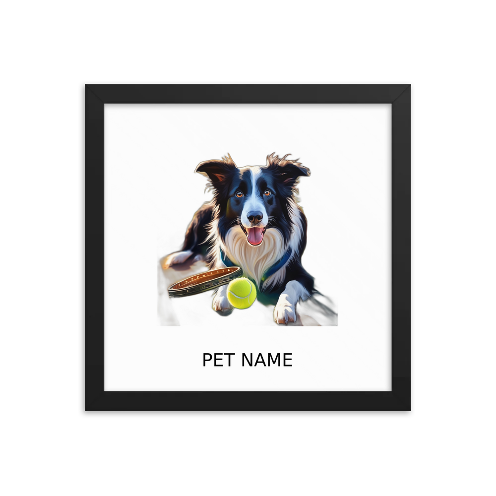 PugMug Custom Border Collie Framed Print with Your Pet’s Name