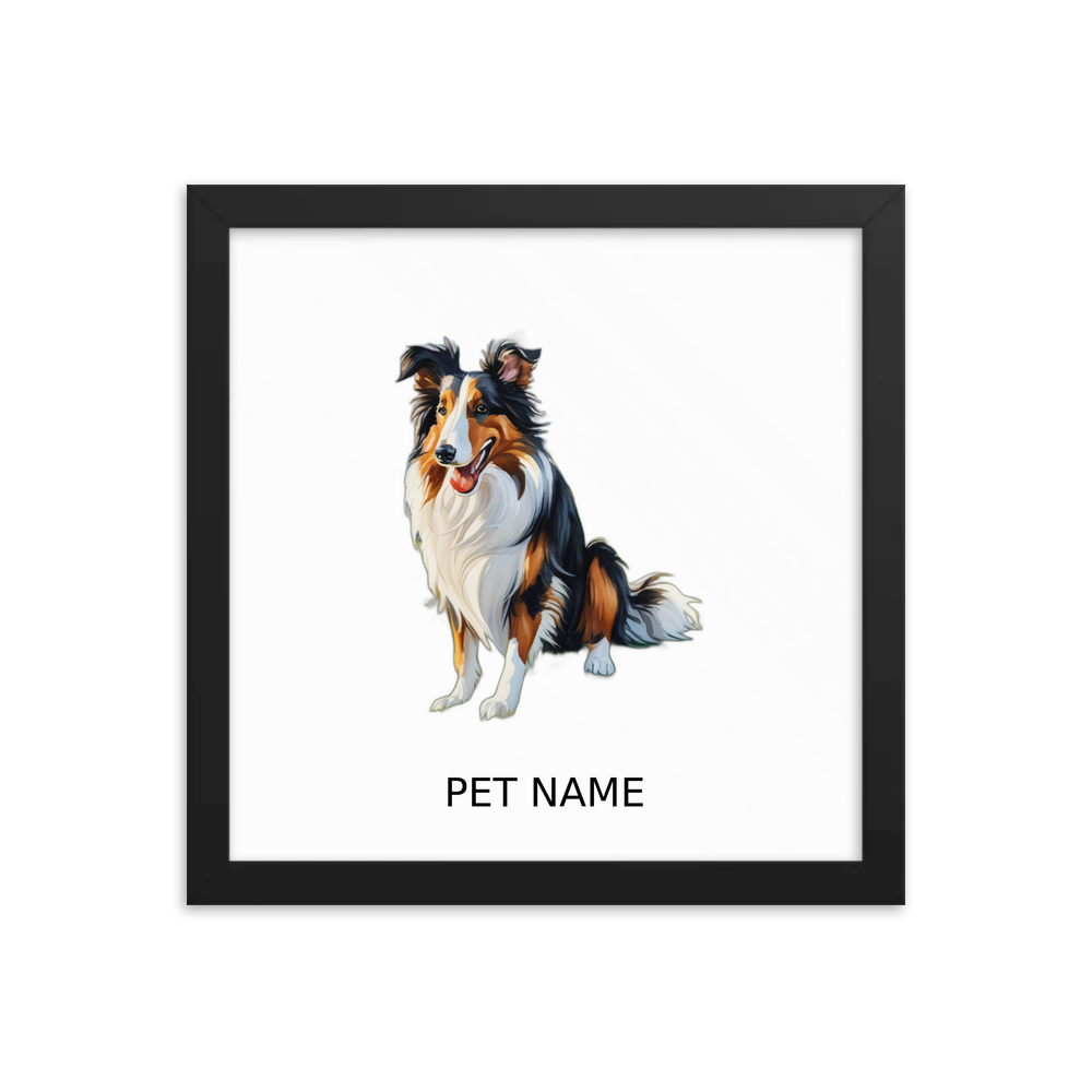 PugMug Custom Collie Framed Print with Your Pet’s Name