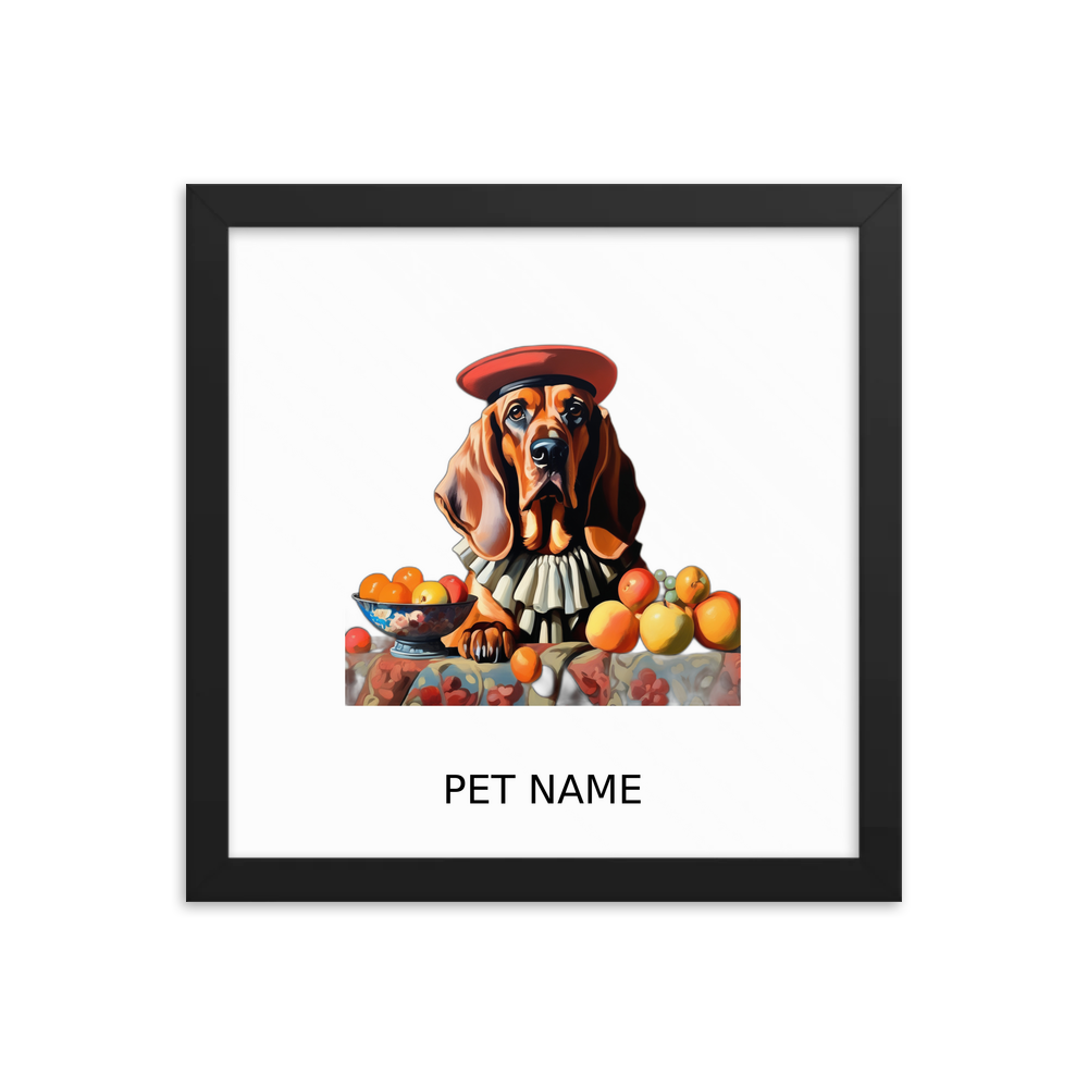 PugMug Custom Bloodhound Framed Print with Your Pet’s Name