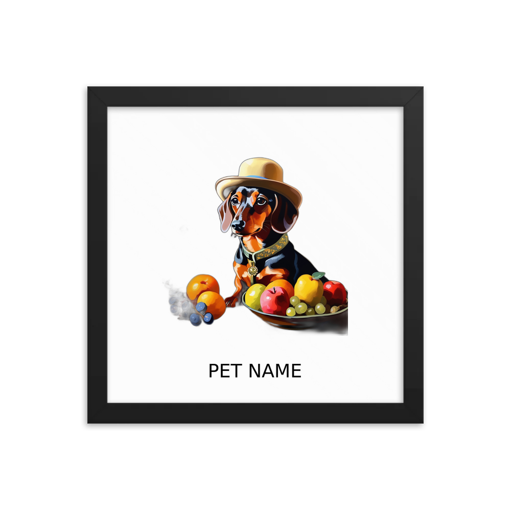 PugMug Custom Tan Dachshund Framed Print with Your Pet’s Name