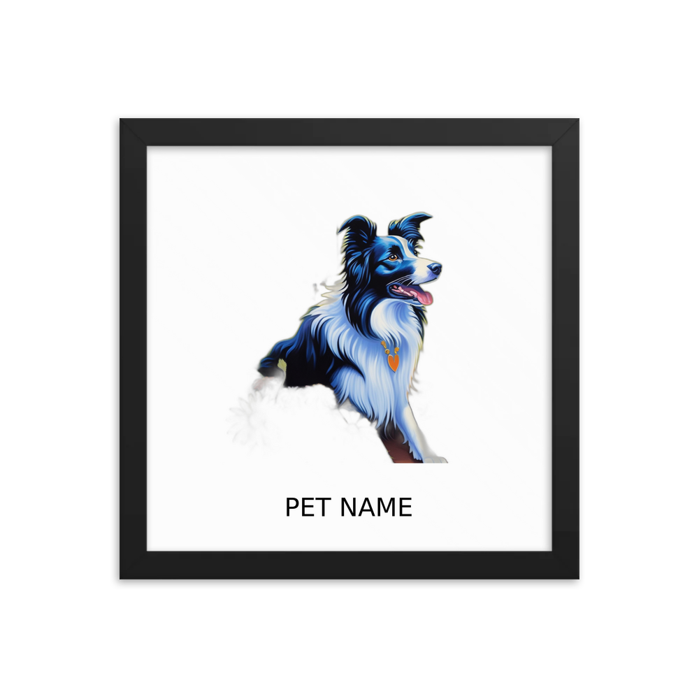 PugMug Custom Border Collie Framed Print with Your Pet’s Name