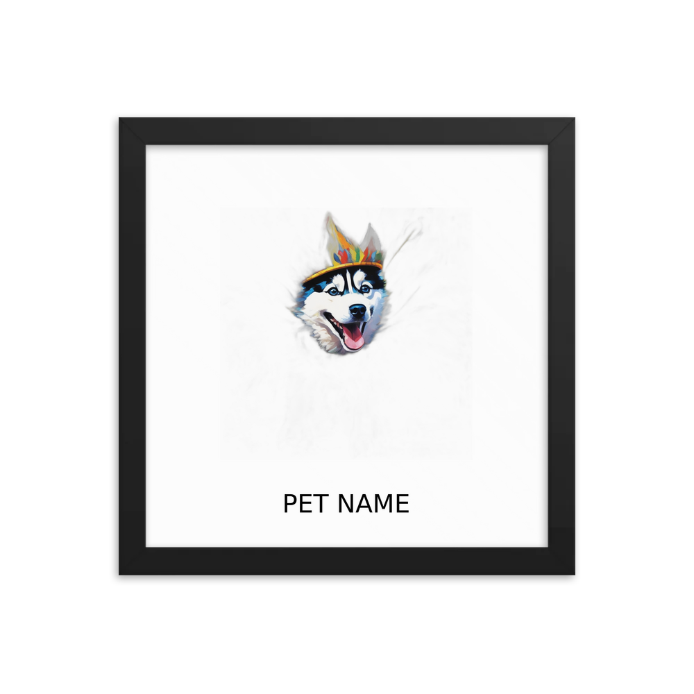 PugMug Custom Siberian Husky Framed Print with Your Pet’s Name