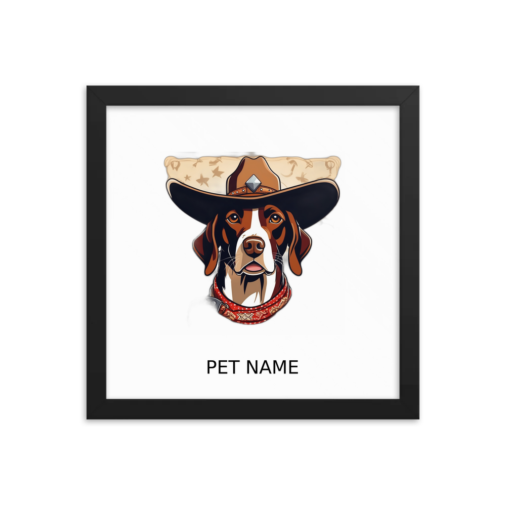 PugMug Custom Pointer Dog Framed Print with Your Pet’s Name