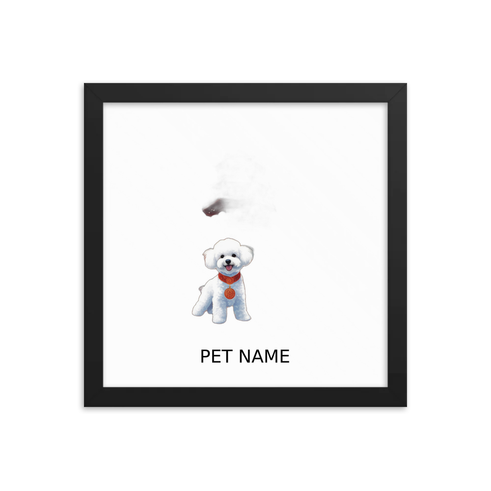 PugMug Custom Bichons Frise Framed Print with Your Pet’s Name