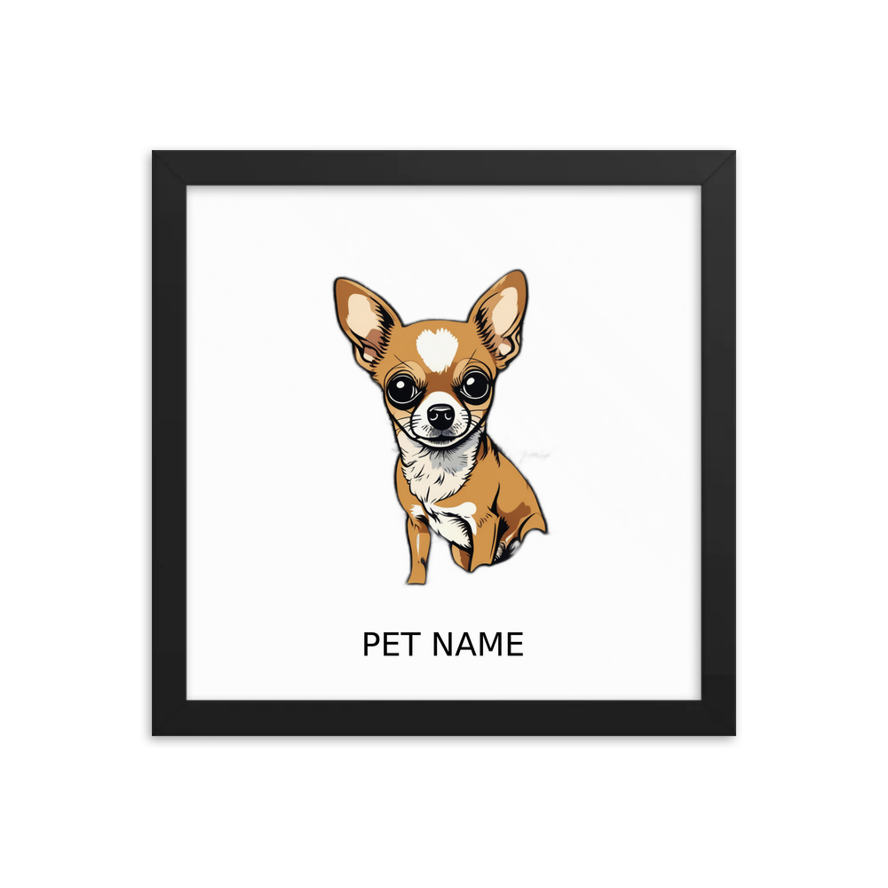 PugMug Custom Chihuahua Framed Print with Your Pet’s Name