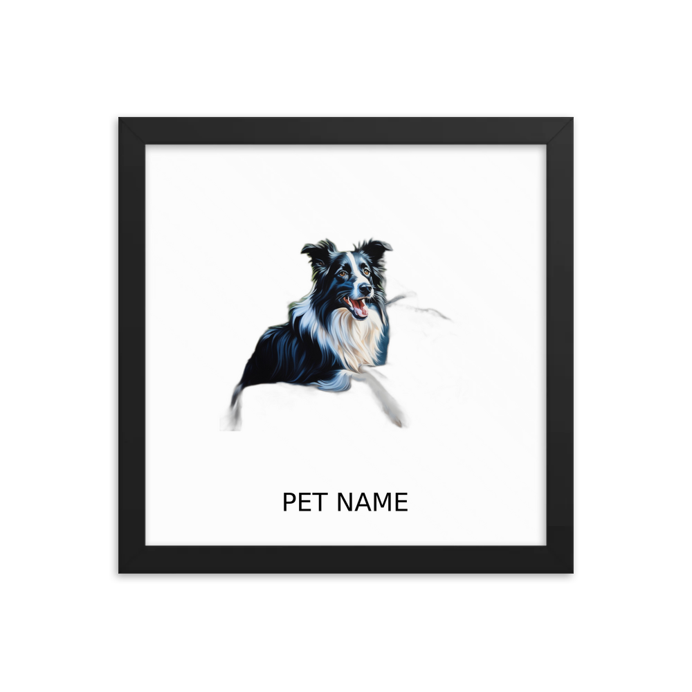 PugMug Custom Border Collie Framed Print with Your Pet’s Name