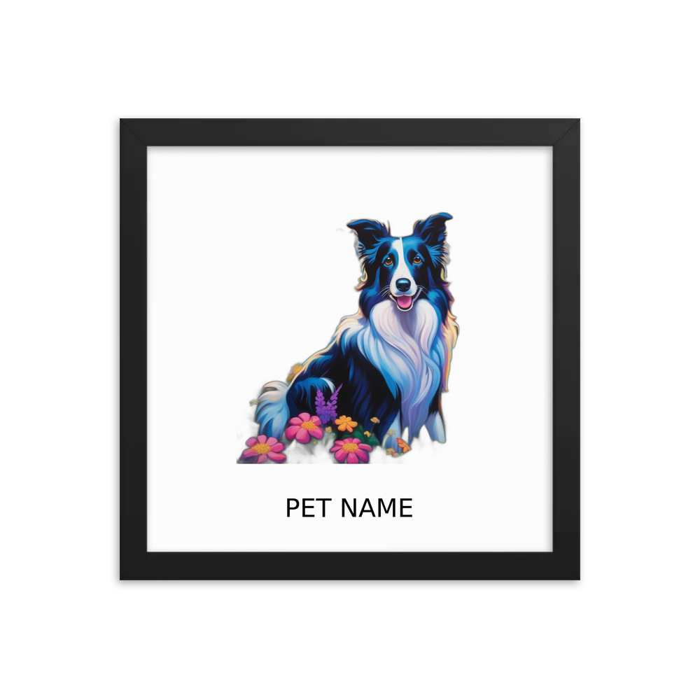 PugMug Custom Border Collie Framed Print with Your Pet’s Name