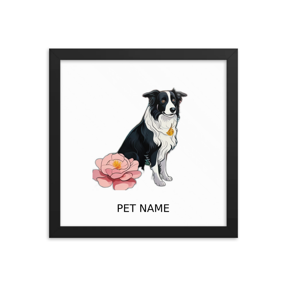 PugMug Custom Border Collie Framed Print with Your Pet’s Name
