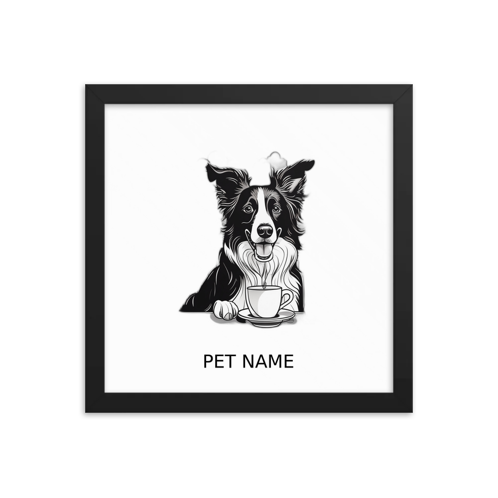 PugMug Custom Border Collie Framed Print with Your Pet’s Name