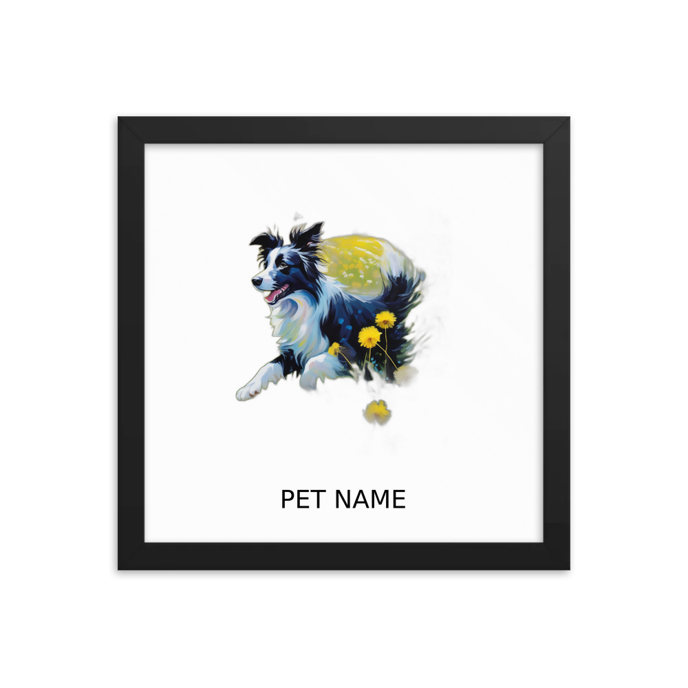 PugMug Custom Border Collie Framed Print with Your Pet’s Name