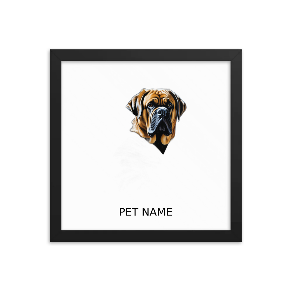 PugMug Custom Mastiff Framed Print with Your Pet’s Name