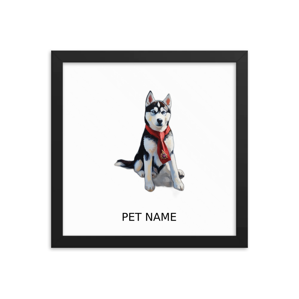 PugMug Custom Siberian Husky Framed Print with Your Pet’s Name