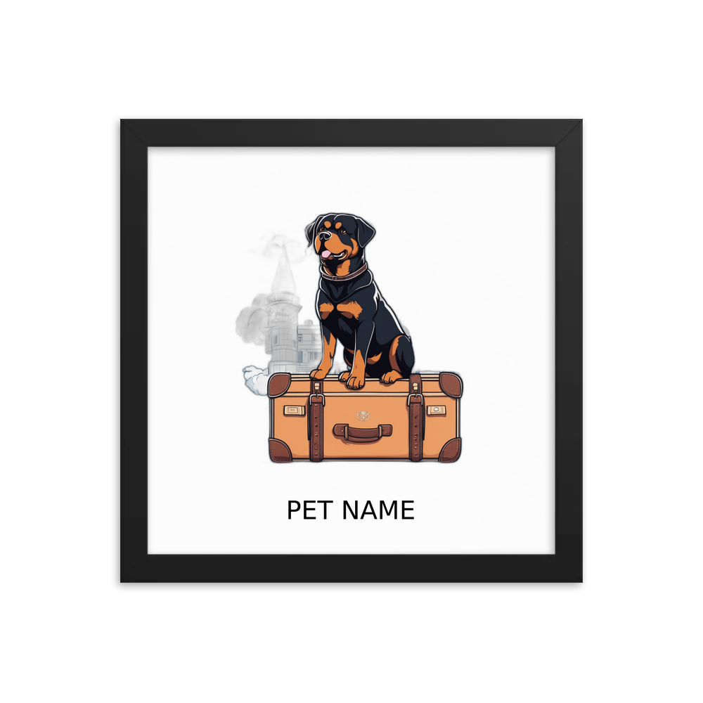 PugMug Custom Rottweiler Framed Print with Your Pet’s Name