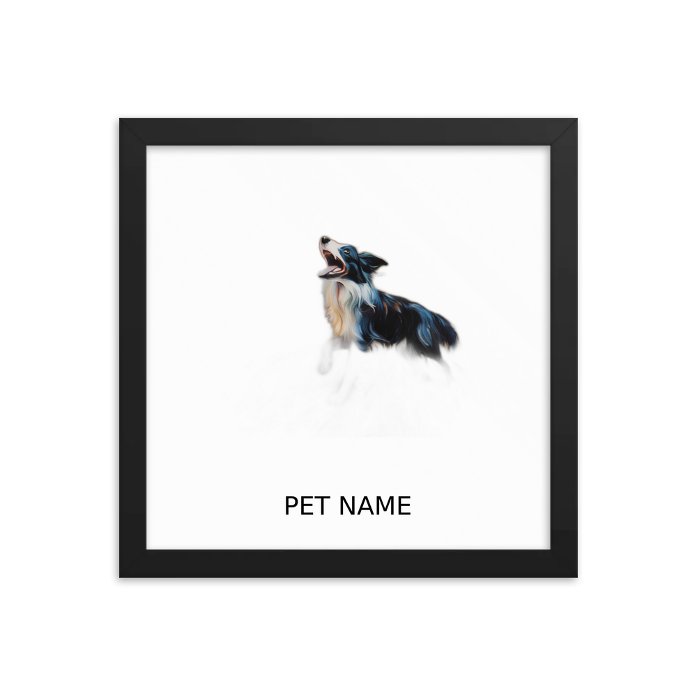 PugMug Custom Border Collie Framed Print with Your Pet’s Name
