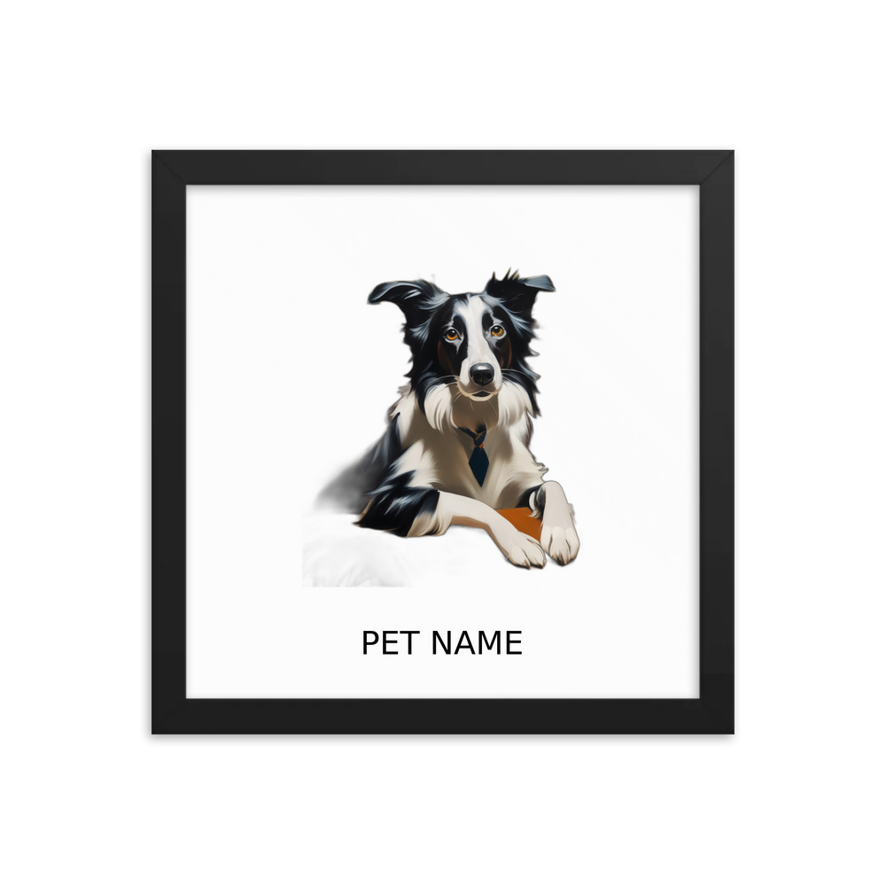 PugMug Custom Border Collie Framed Print with Your Pet’s Name