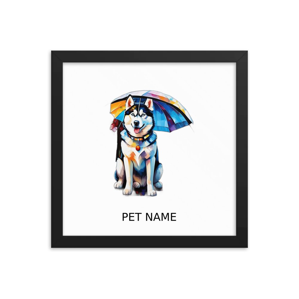 PugMug Custom Siberian Husky Framed Print with Your Pet’s Name