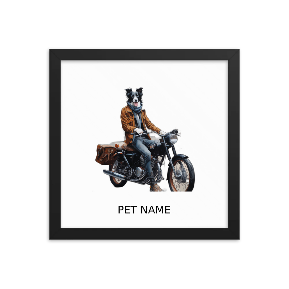 PugMug Custom Border Collie Framed Print with Your Pet’s Name
