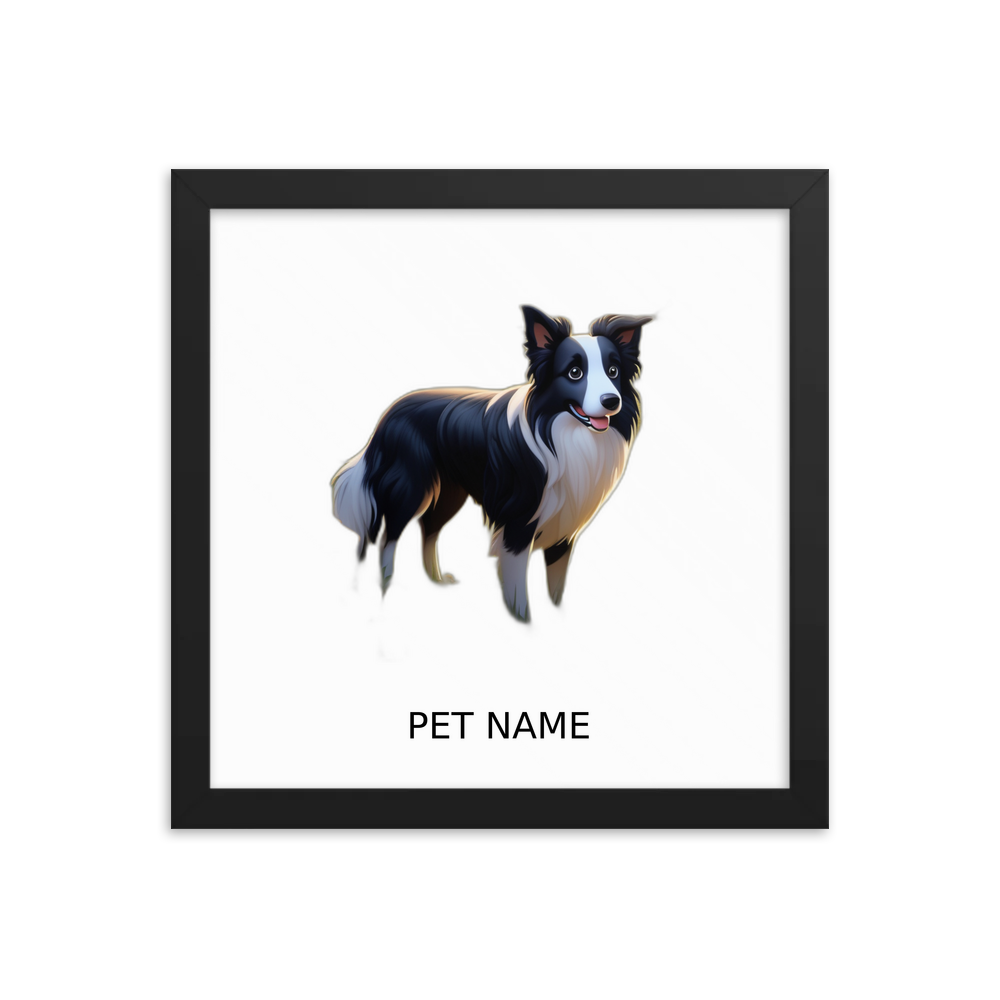 PugMug Custom Border Collie Framed Print with Your Pet’s Name