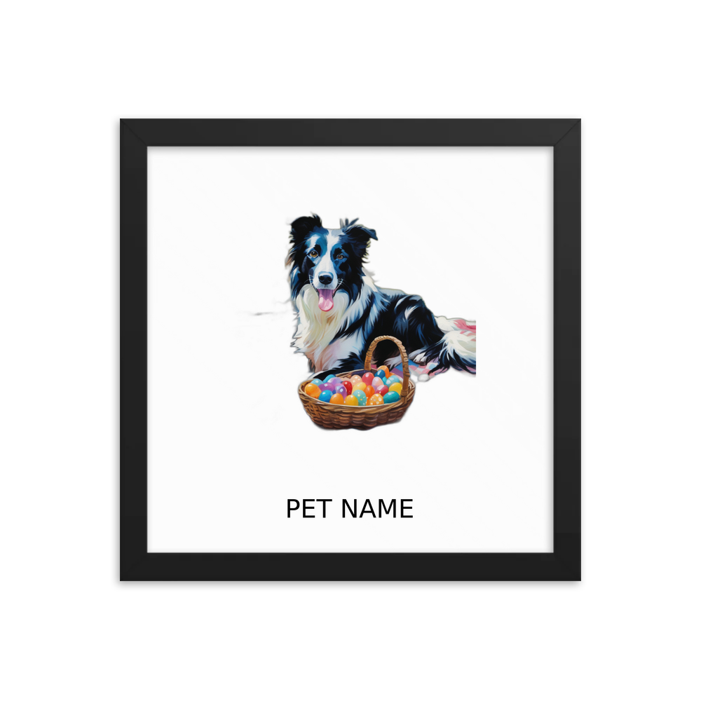 PugMug Custom Border Collie Framed Print with Your Pet’s Name