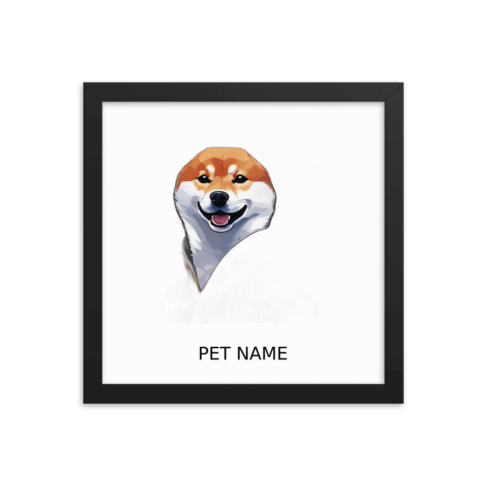 PugMug Custom Shiba Inu Framed Print with Your Pet’s Name
