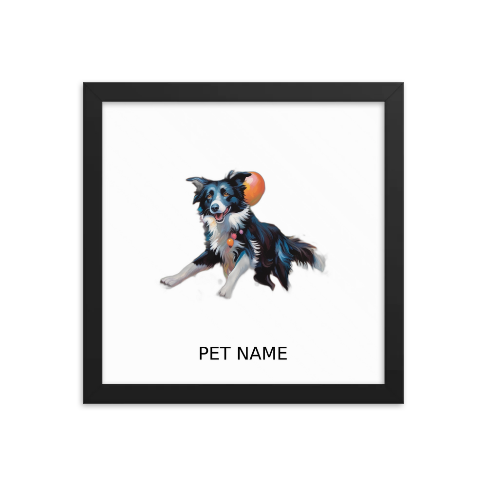 PugMug Custom Border Collie Framed Print with Your Pet’s Name