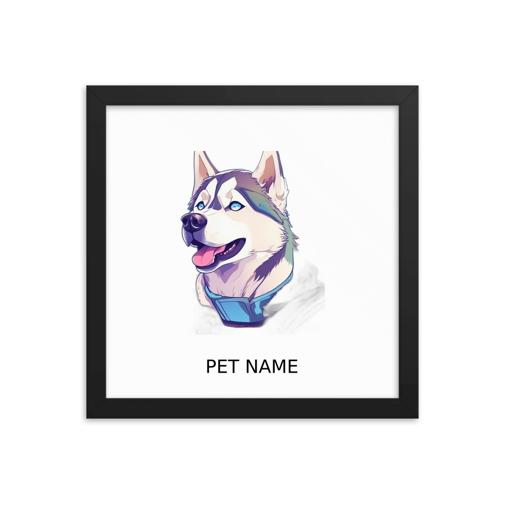 PugMug Custom Siberian Husky Framed Print with Your Pet’s Name
