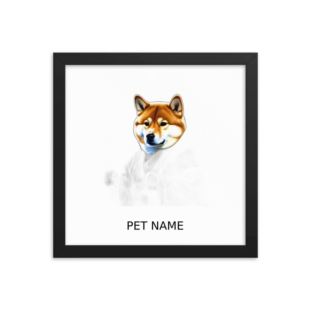 PugMug Custom Shiba Inu Framed Print with Your Pet’s Name