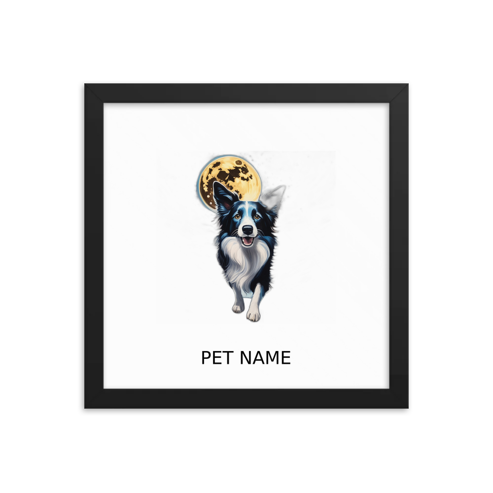 PugMug Custom Border Collie Framed Print with Your Pet’s Name