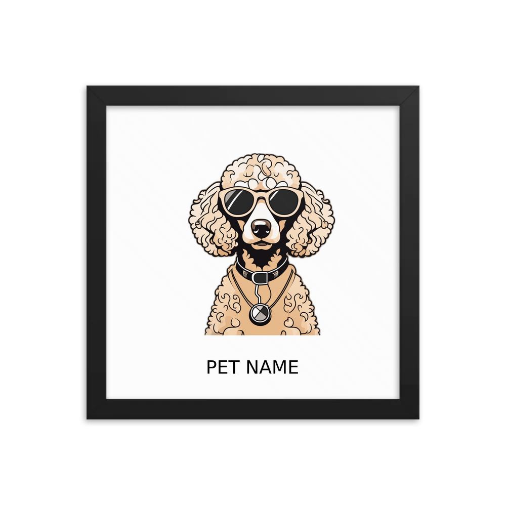 PugMug Custom Tan Poodle Framed Print with Your Pet’s Name
