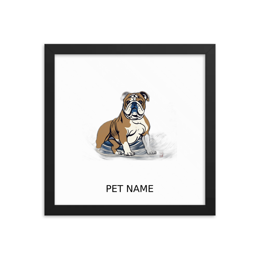 PugMug Custom Bulldog Framed Print with Your Pet’s Name