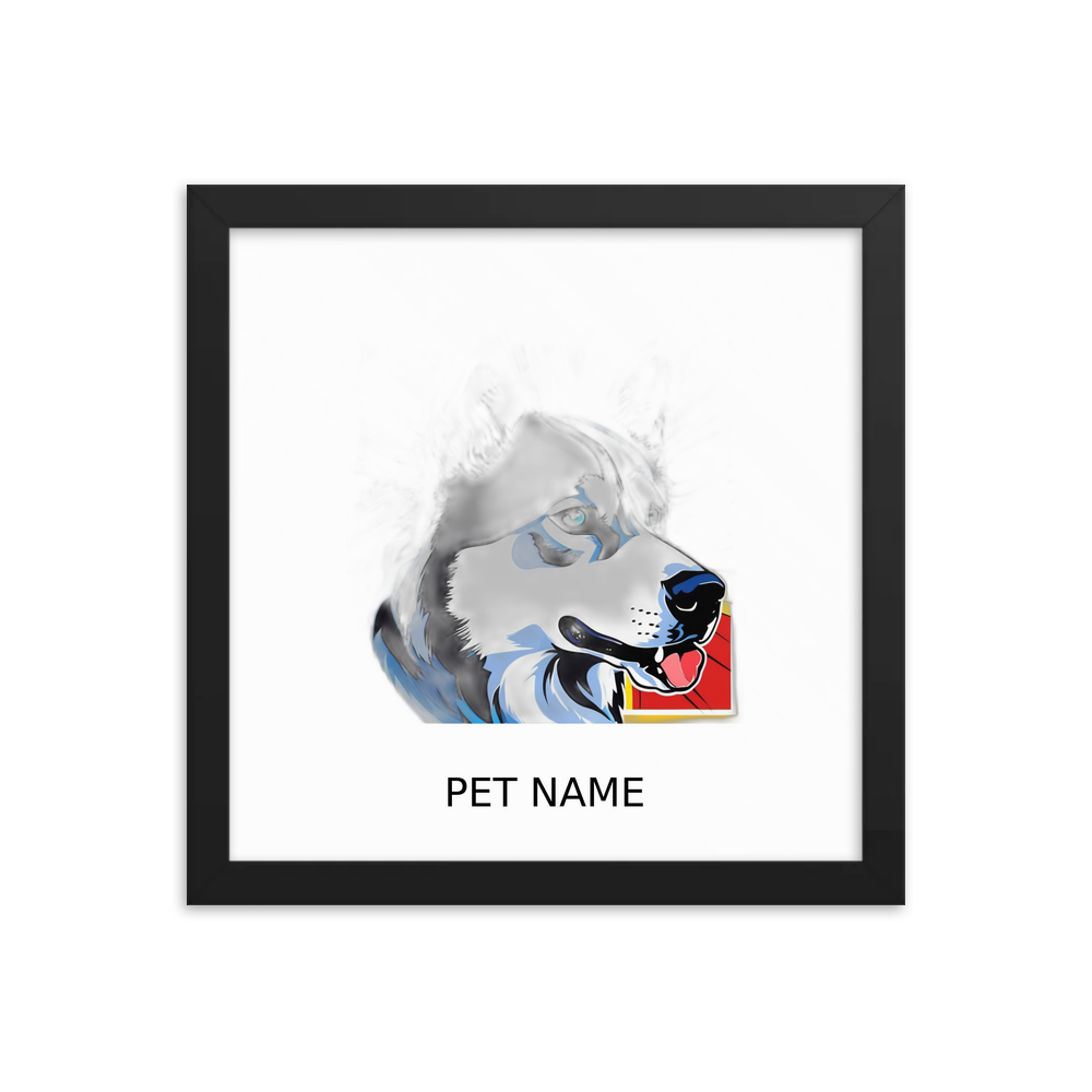 PugMug Custom Siberian Husky Framed Print with Your Pet’s Name