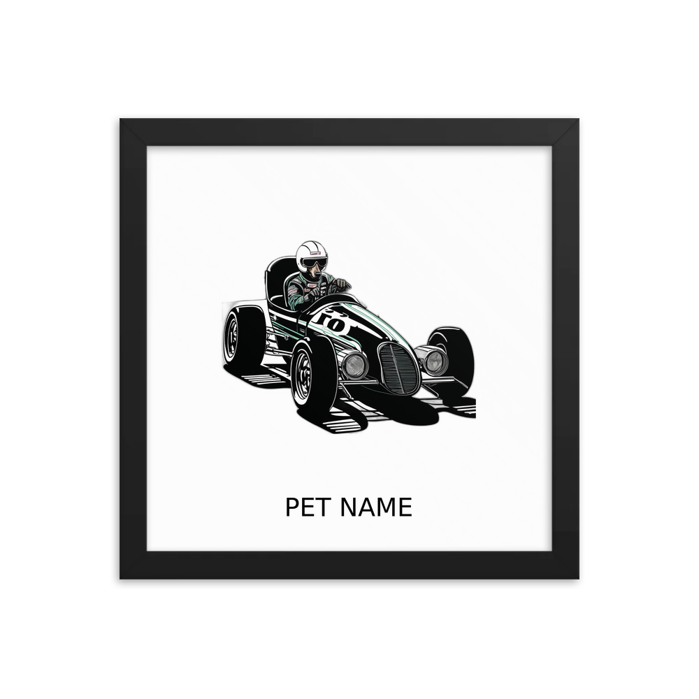PugMug Custom Black Dachshund Framed Print with Your Pet’s Name