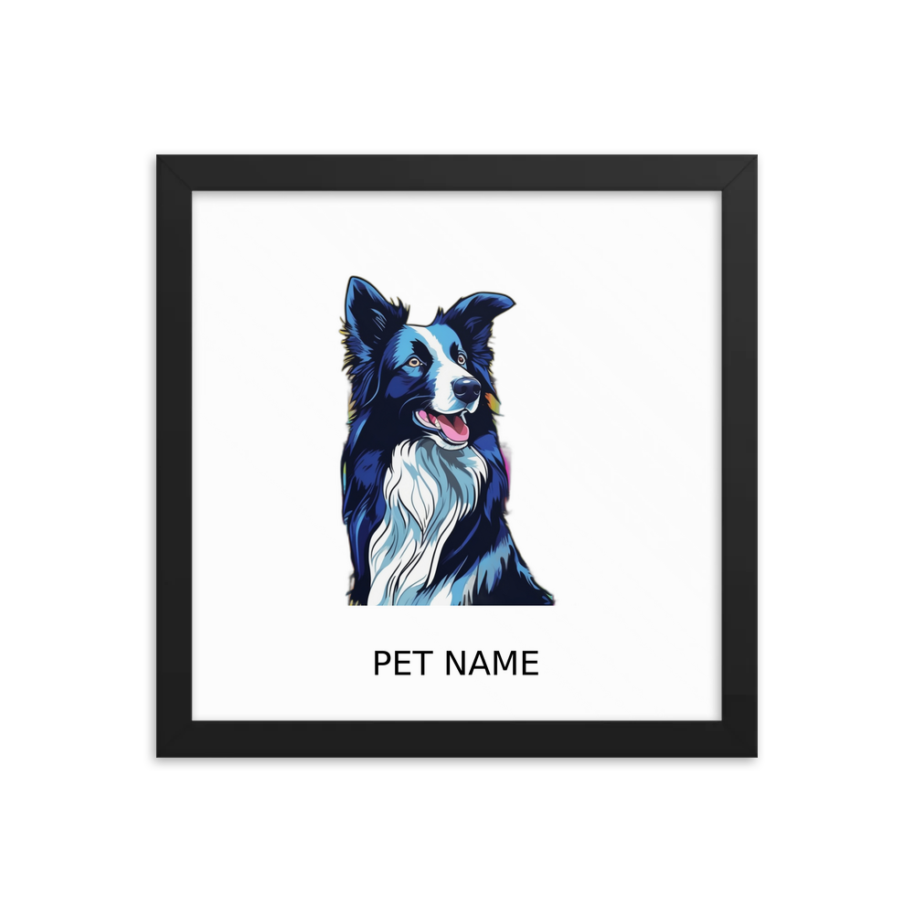 PugMug Custom Border Collie Framed Print with Your Pet’s Name