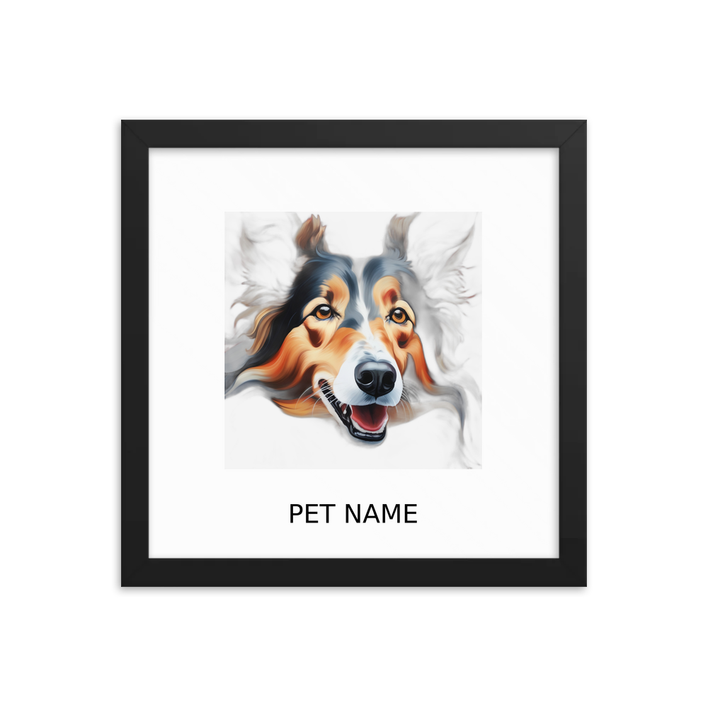 PugMug Custom Collie Framed Print with Your Pet’s Name