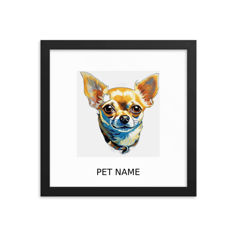 PugMug Custom Chihuahua Framed Print with Your Pet’s Name