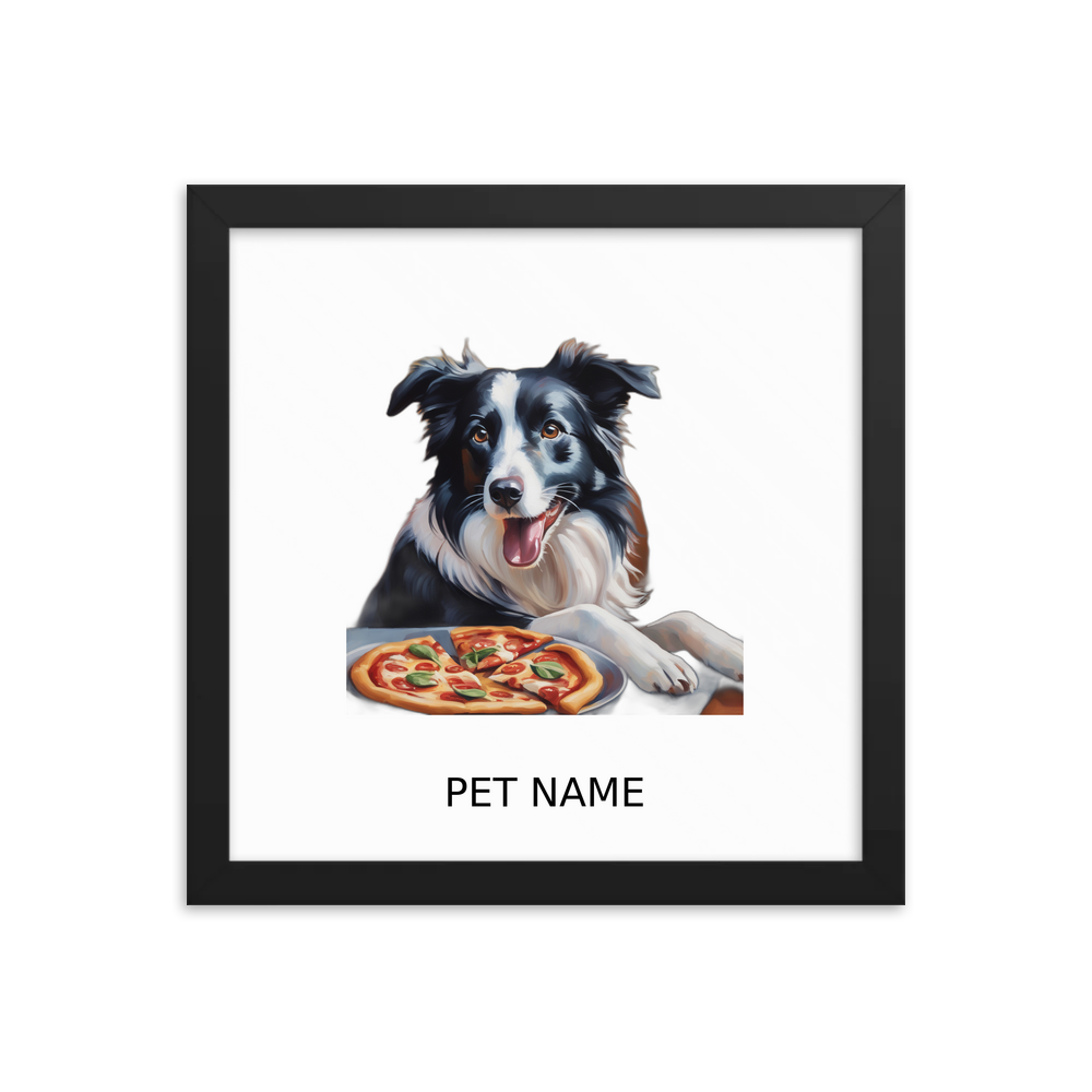 PugMug Custom Border Collie Framed Print with Your Pet’s Name