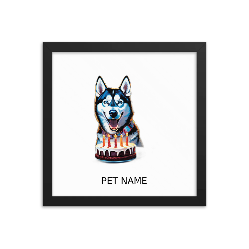 PugMug Custom Siberian Husky Framed Print with Your Pet’s Name