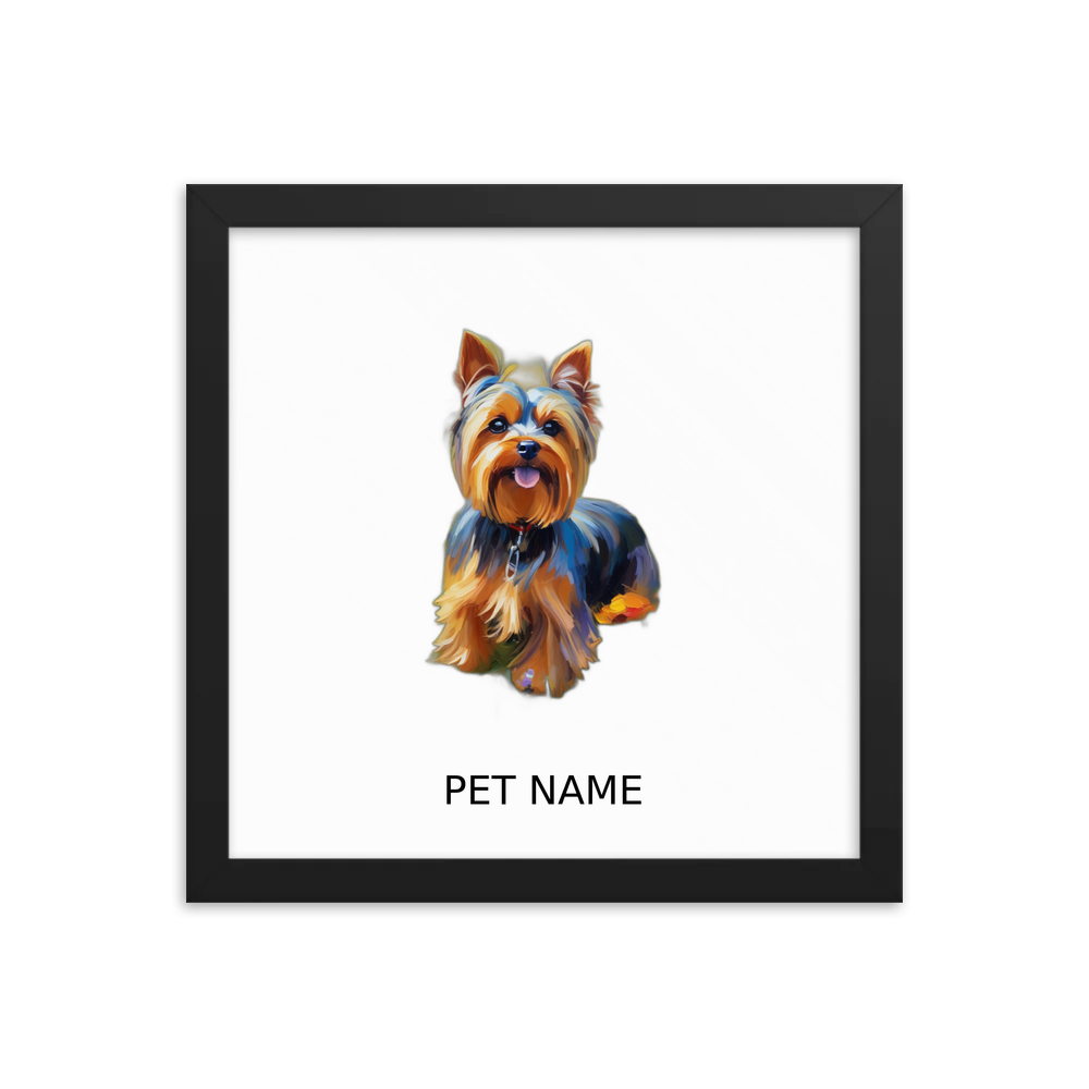 PugMug Custom Yorkshire Terrier Framed Print with Your Pet’s Name