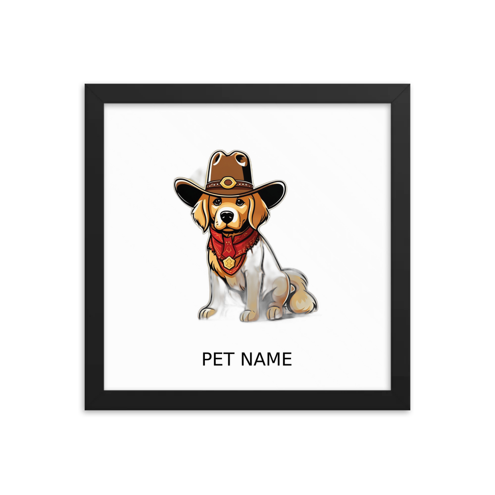 PugMug Custom Golden Retriever Framed Print with Your Pet’s Name