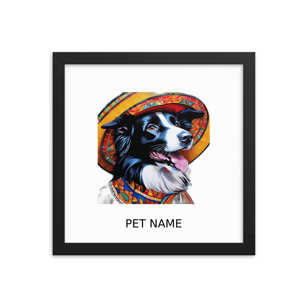 PugMug Custom Border Collie Framed Print with Your Pet’s Name