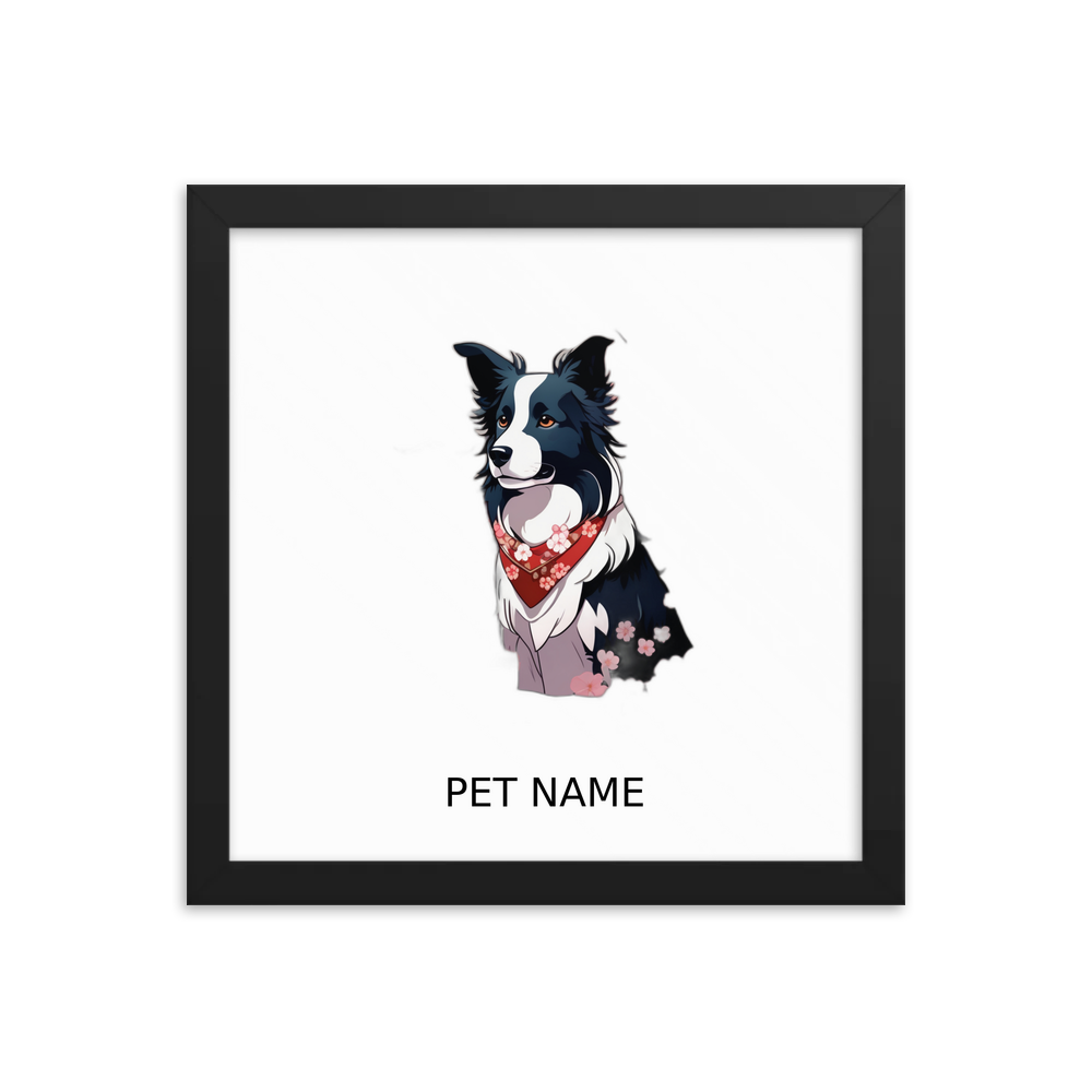 PugMug Custom Border Collie Framed Print with Your Pet’s Name