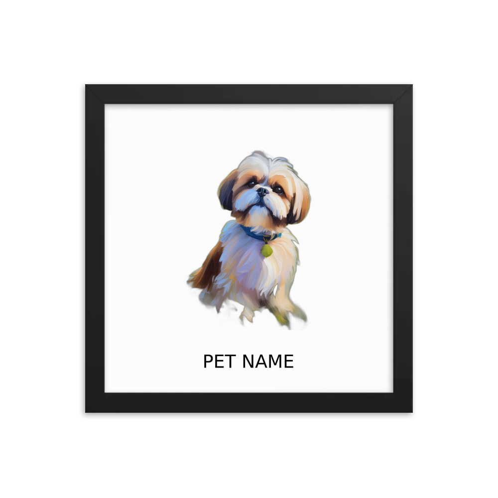 PugMug Custom Shih Tzu Framed Print with Your Pet’s Name