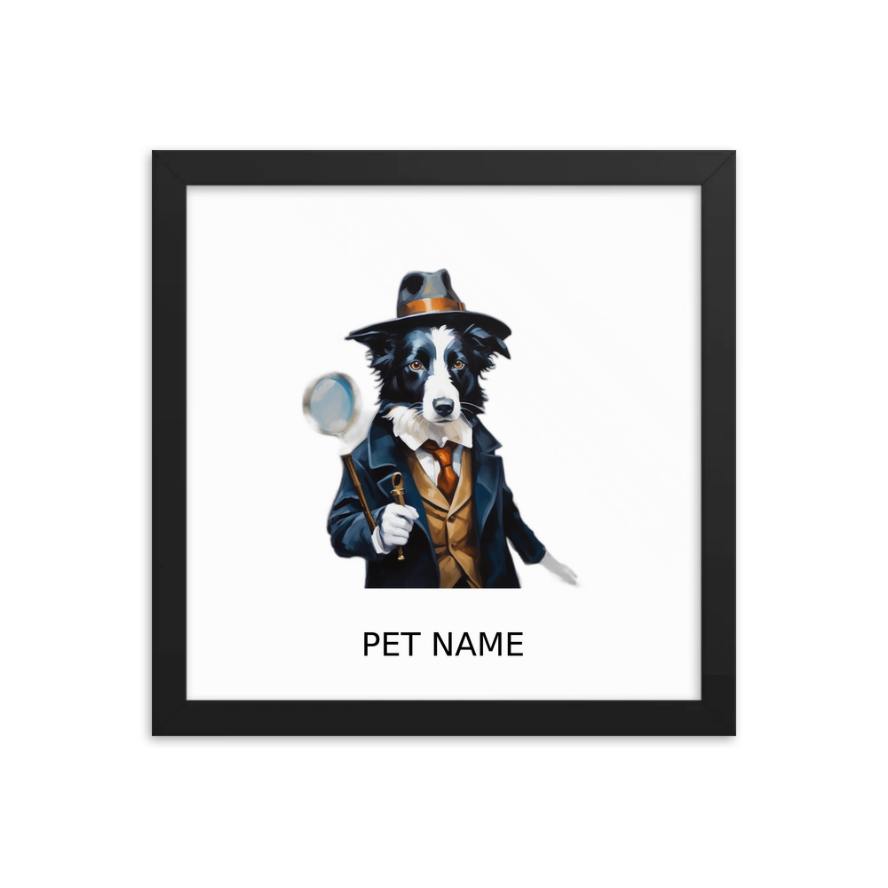 PugMug Custom Border Collie Framed Print with Your Pet’s Name