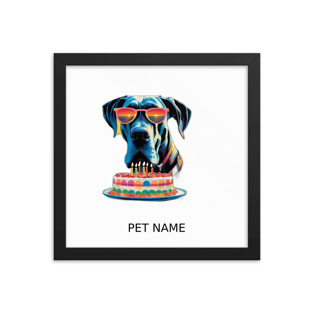 PugMug Custom Great Dane Framed Print with Your Pet’s Name