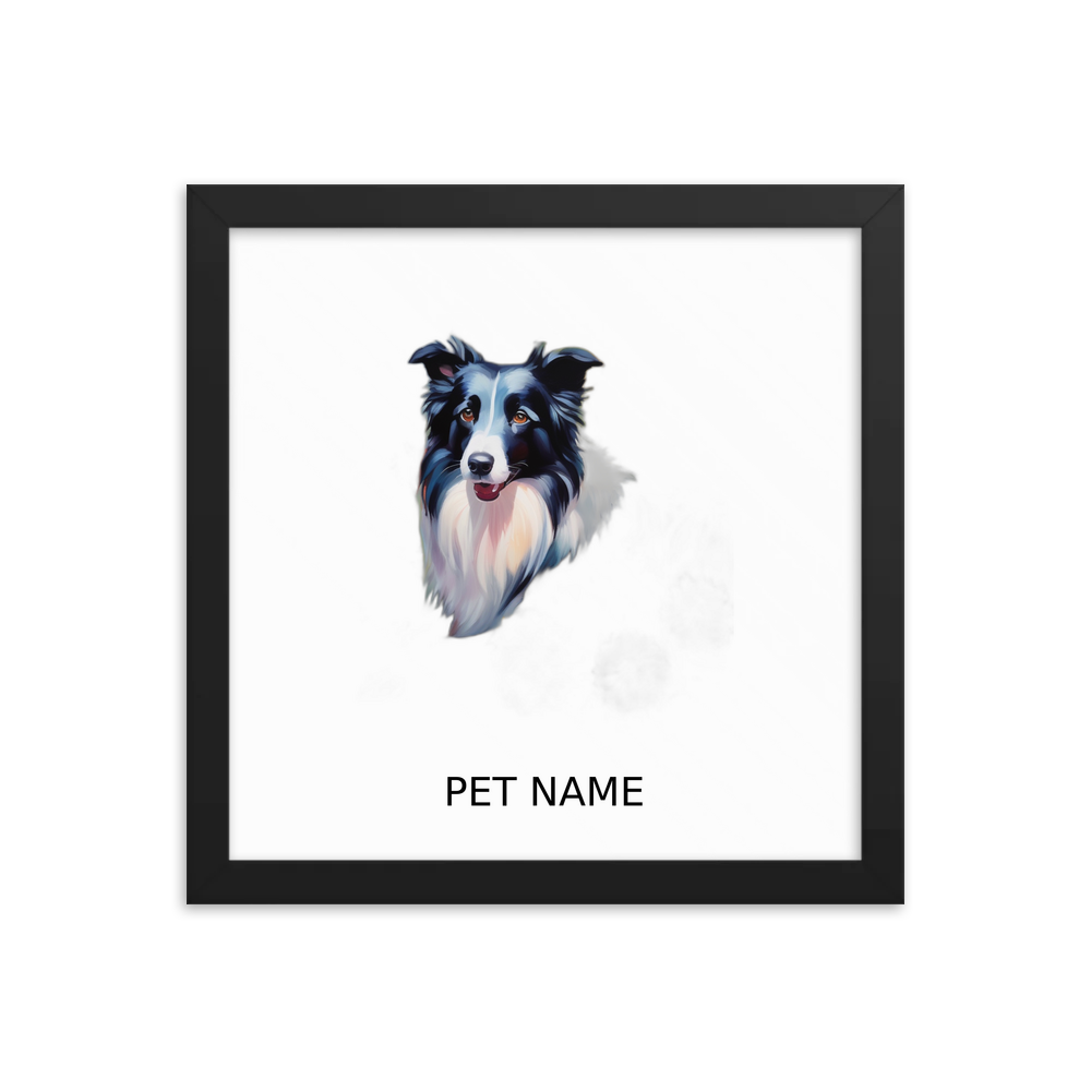 PugMug Custom Border Collie Framed Print with Your Pet’s Name