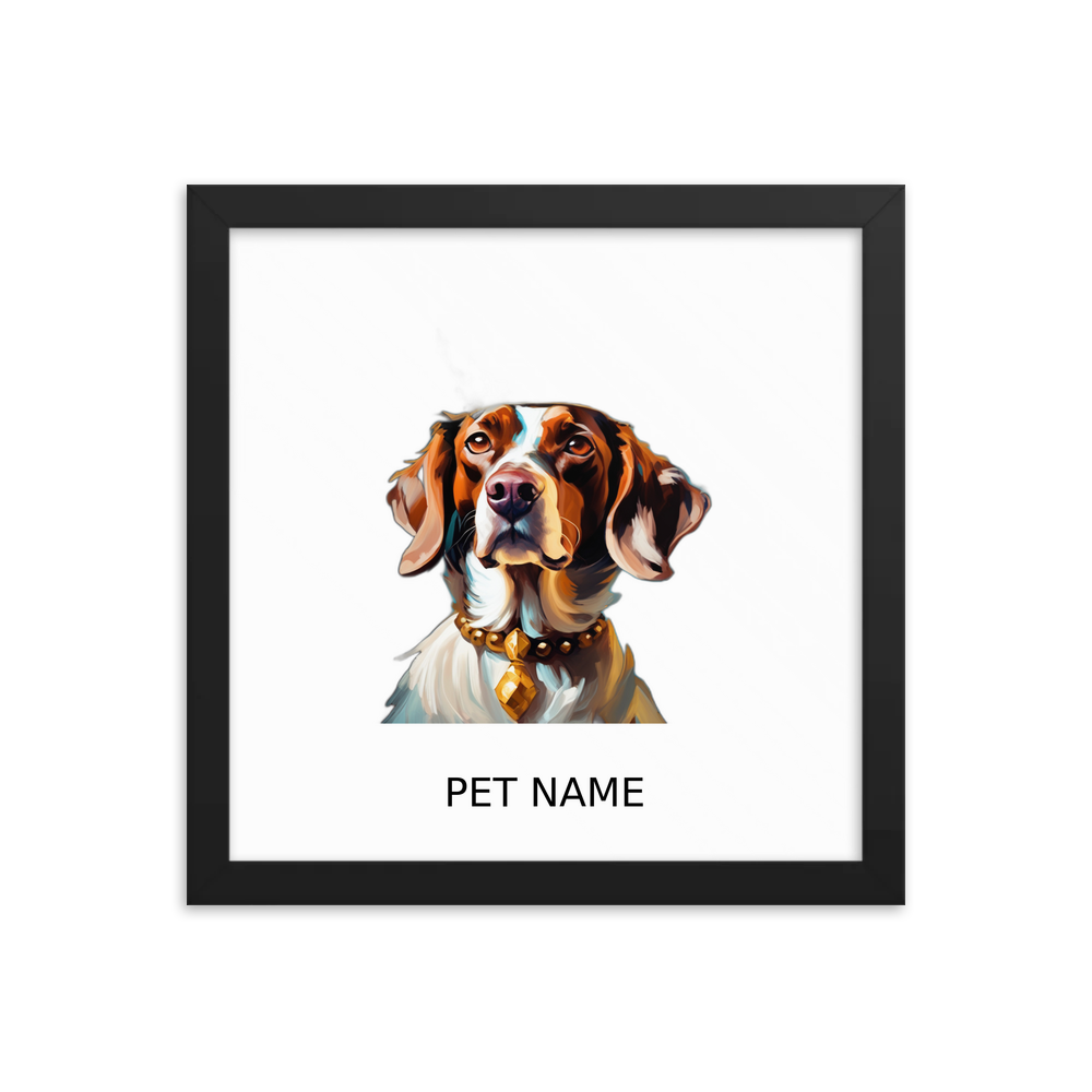 PugMug Custom Pointer Dog Framed Print with Your Pet’s Name