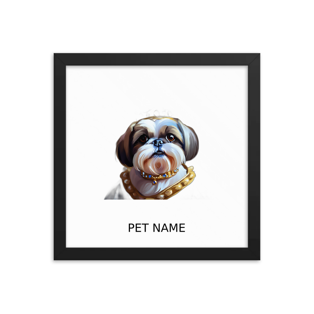PugMug Custom Shih Tzu Framed Print with Your Pet’s Name