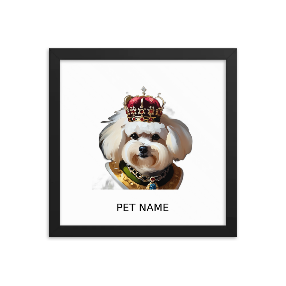 PugMug Custom Bichons Frise Framed Print with Your Pet’s Name